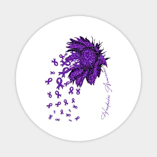 Headaches Awareness - Sunflower ribbon flowers fall Magnet